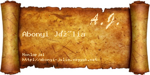 Abonyi Júlia névjegykártya